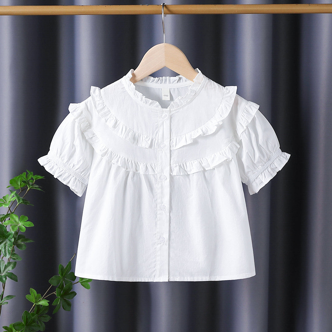 Mädchen Rüschenbluse mit eleganter Knopfleiste Drune