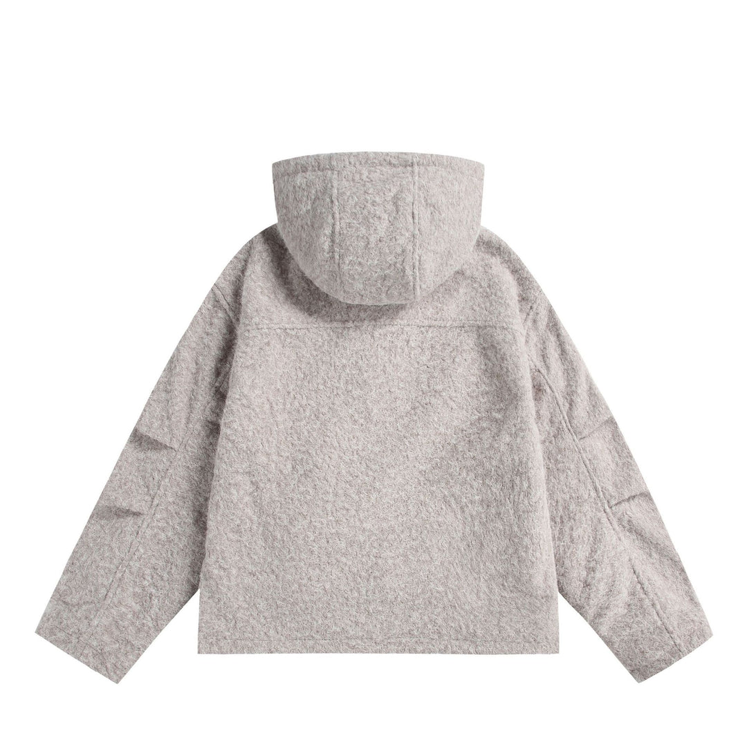 Damen Kapuzenblouson aus Wollmix mit voluminöser Struktur und Reißverschluss Drune