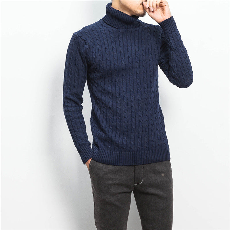 Herren nan Feinstrick-Rollkragenpullover mit Zopfmuster und schmaler Silhouette Drune
