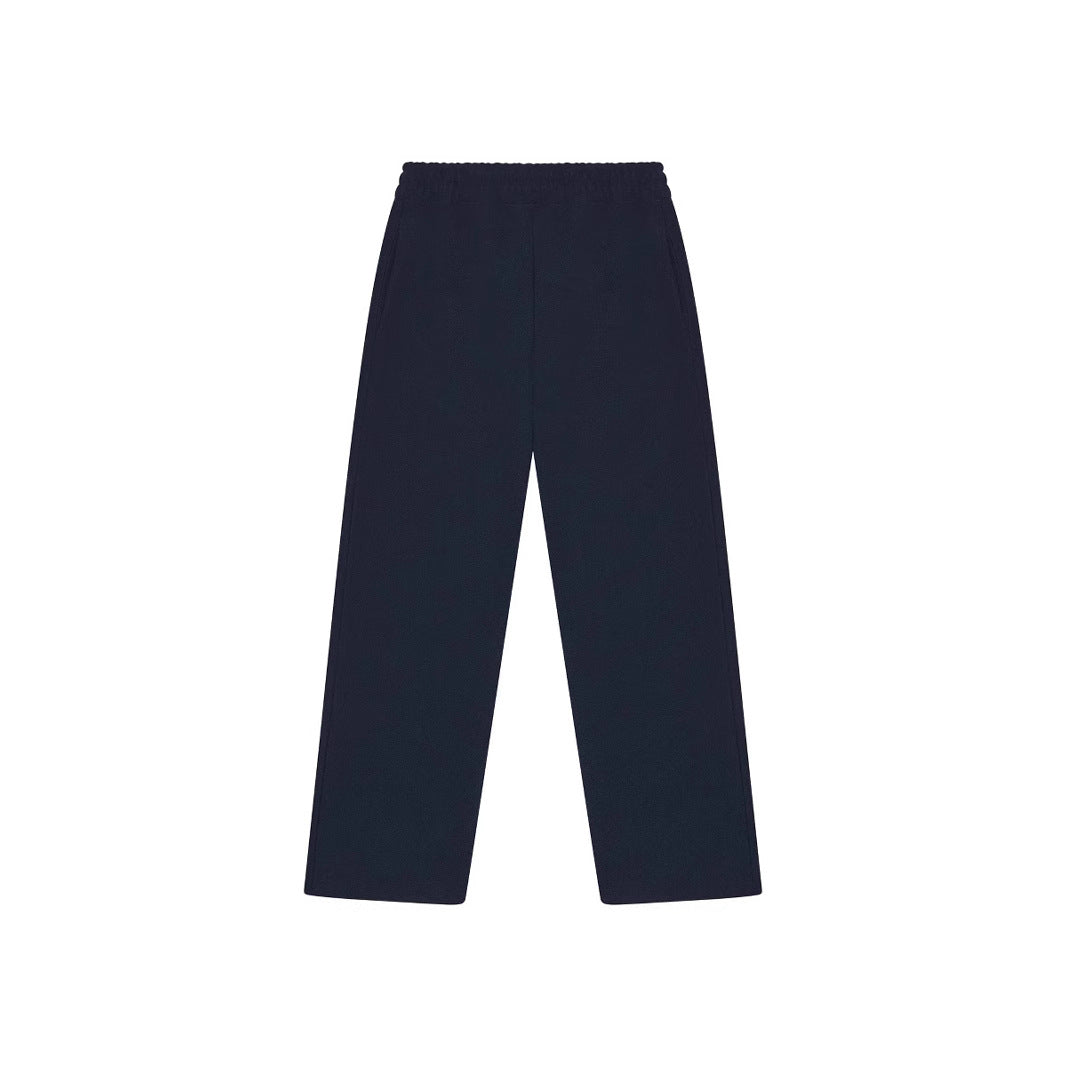 Damen nan weite High‑Waist Loungehose mit hohem Komfortbund, verdeckten Seitentaschen und geradem Bein Drune