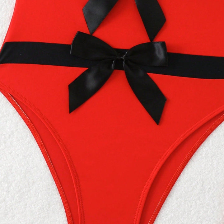 Damen Bandeau-Badeanzug mit dekorativen Schleifen Drune
