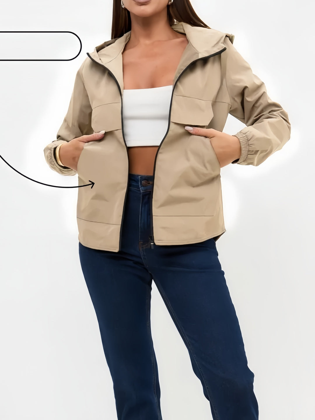Damen Leichte und Atmungsaktive Übergangsjacke