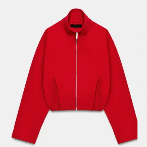 Damen Kurz geschnittener Boxy‑Blouson mit hohem Stehkragen und überschnittenen Ärmeln Drune