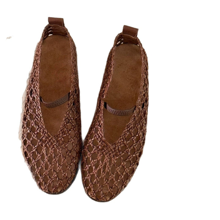 Damen Ballerina-Sandalen mit filigranem Netzdesign und elastischem Riemen Drune