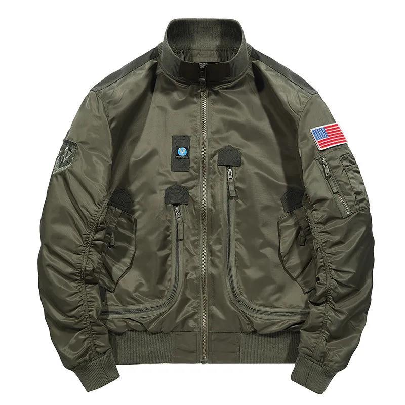 Herren nan klassische Bomberjacke im Fliegerstil mit Thermofutter Utility-Taschen und Rippbündchen Drune