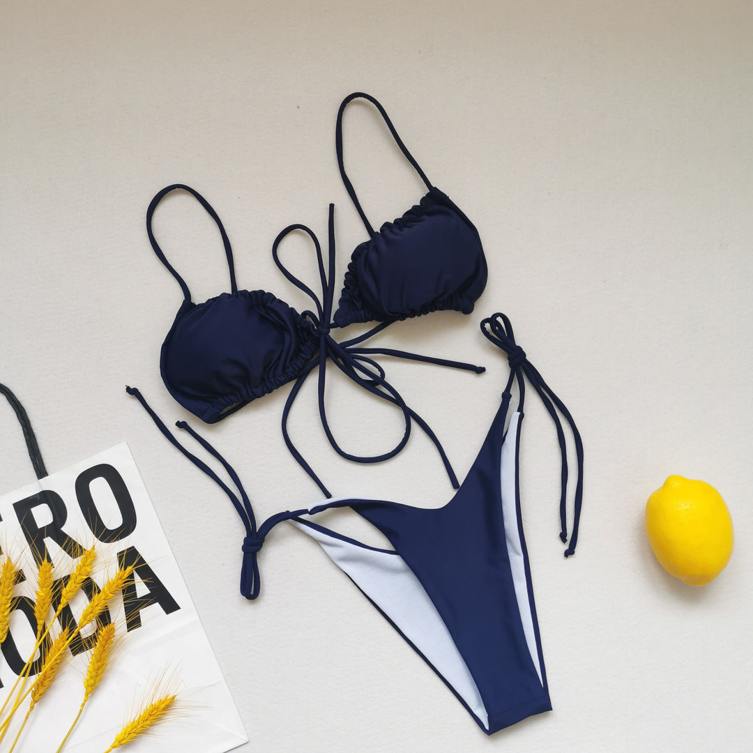 Damen Triangel-Bikini mit regulierbaren Bindebändern Drune