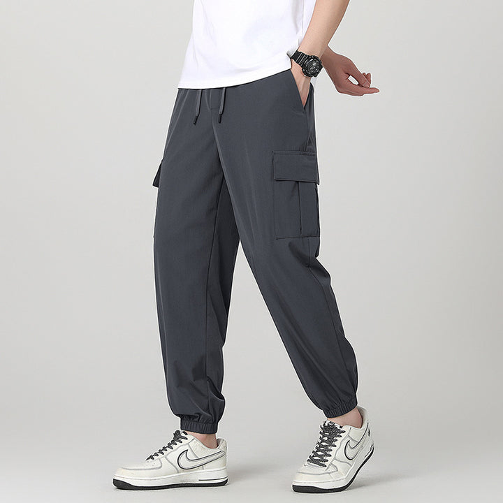 Herren Modische Cargo-Hose mit elastischem Bund und seitlichen Taschen Drune