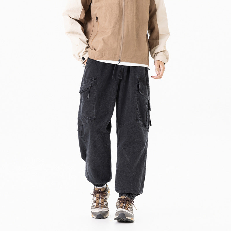 Herren Utility-Cargo-Jogger mit Gummibund, Mehrfachtaschen und Kordelzug Drune