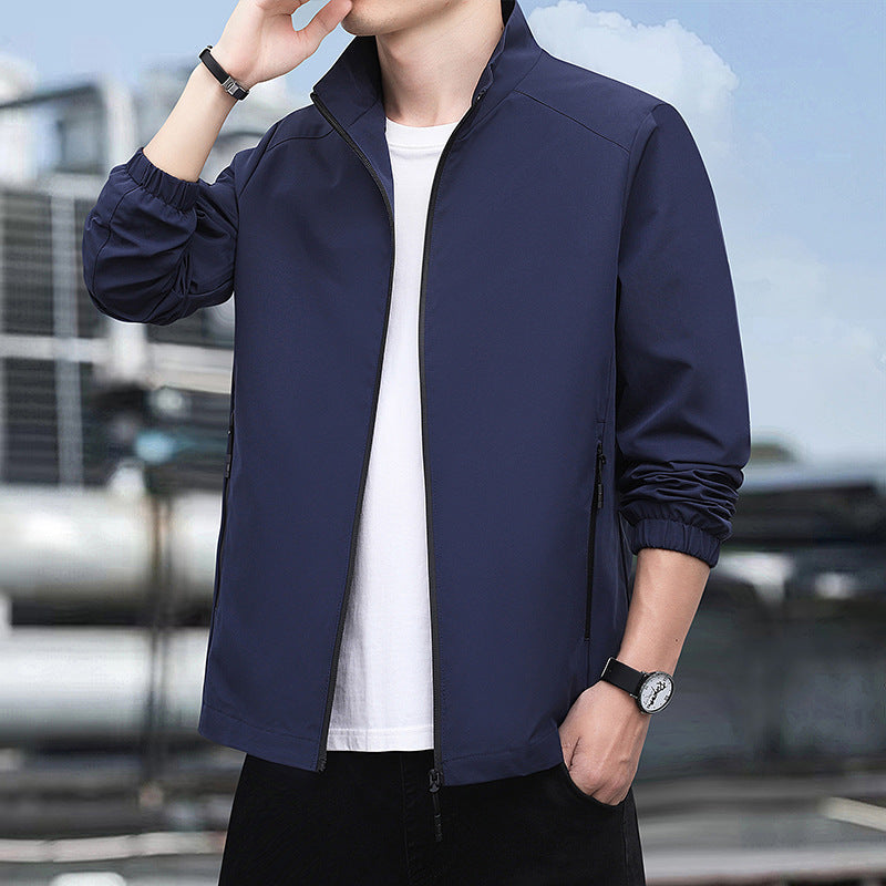 Herren Leichte Softshelljacke mit Stehkragen, durchgehendem Reißverschluss und elastischen Bündchen Drune