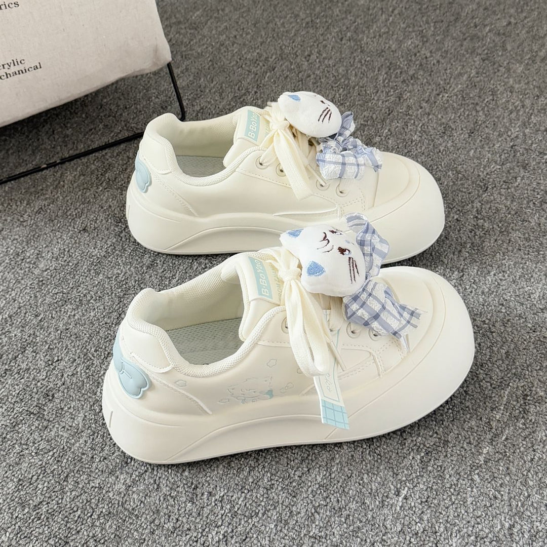 Damen Sportliche Sneaker mit verspieltem Katzenmotiv und weich gepolsterter Sohle Drune