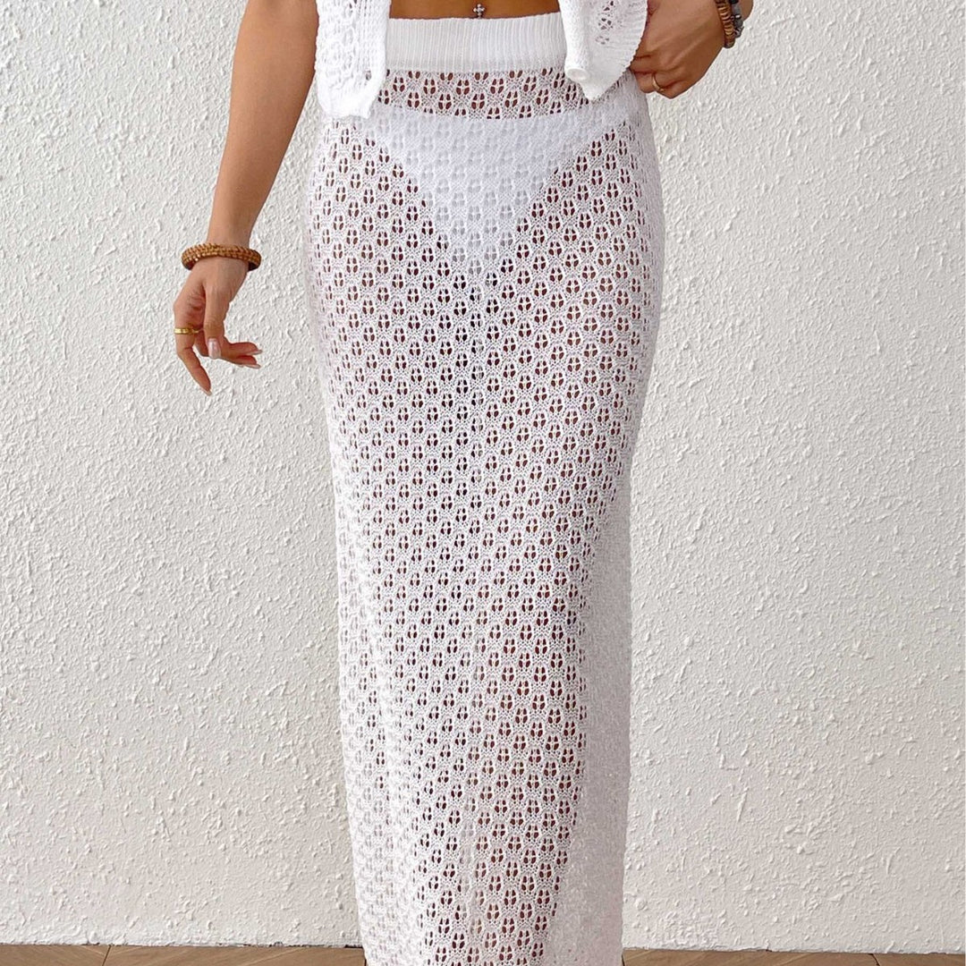 Damen Midikleid aus lockerem Häkelmaterial Drune
