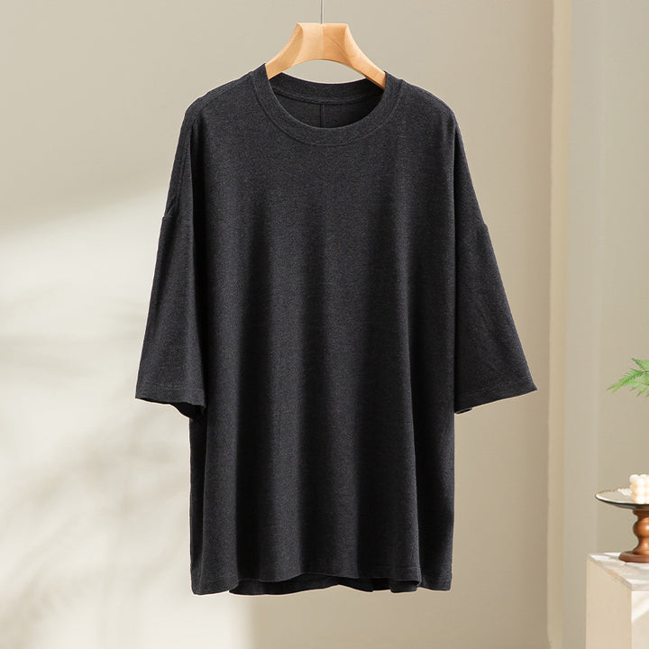 Herren Oversized T-Shirt aus hochwertigem Baumwollmix mit überschnittener Schulter und lockerem Fall Drune