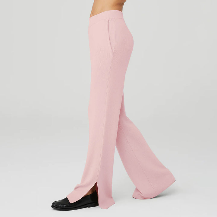 Damen nan weite Loungehose mit elastischem Bund, Eingrifftaschen und seitlichem Saumschlitz Drune