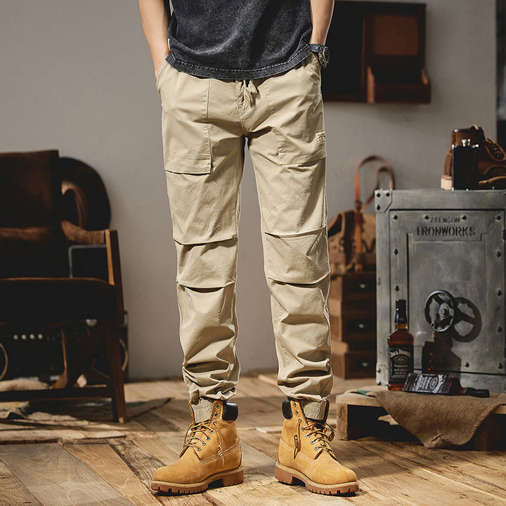 Herren Robust-Canvas Feldjogger mit Knieabnähern, aufgesetzten Utility-Taschen und elastischem Knöchelsaum Drune
