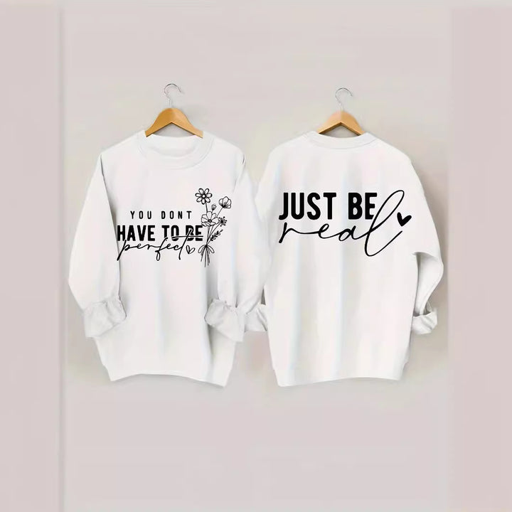 Damen lässiger Pullover mit inspirierenden Botschaften Drune