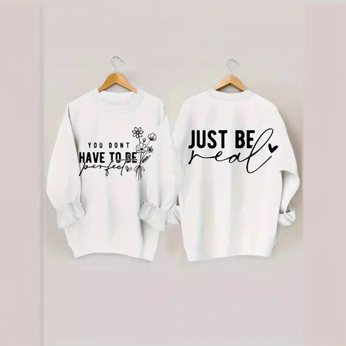 Damen lässiger Pullover mit inspirierenden Botschaften Drune