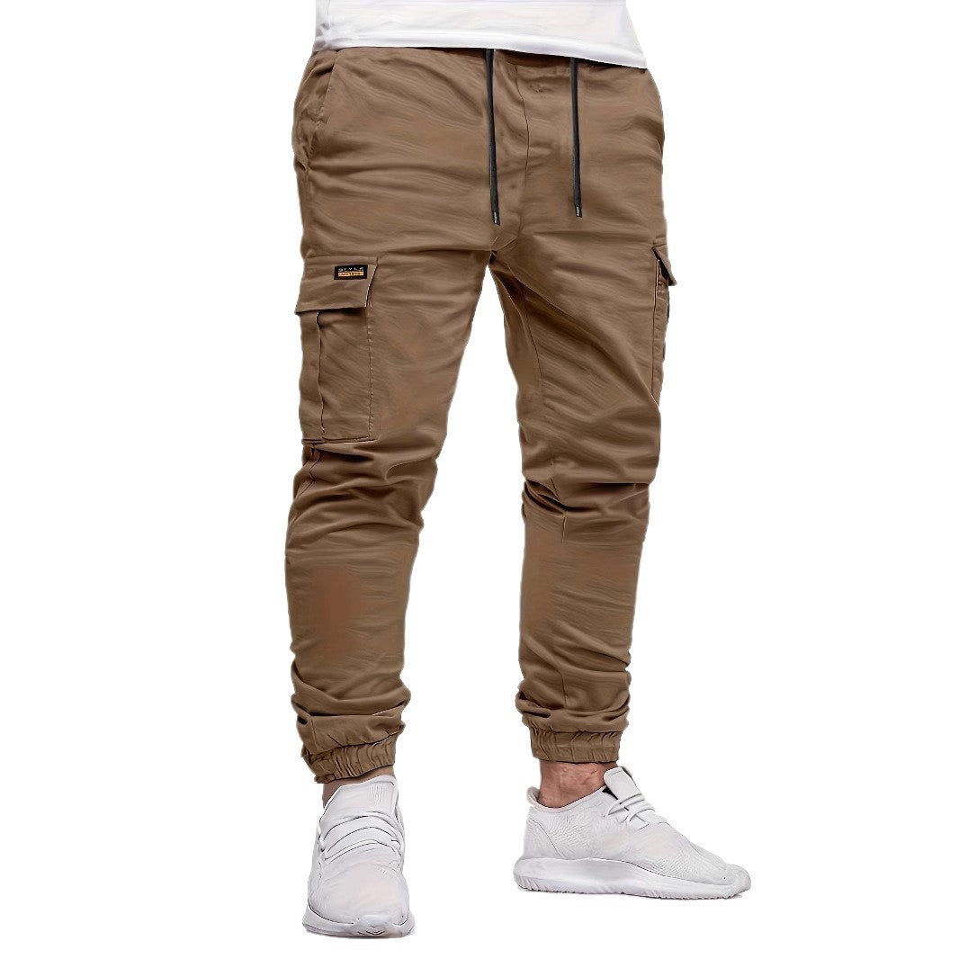 Herren Slim‑Tapered Utility‑Cargohose im Joggerstil mit Klapp- und Reißverschlusstaschen Drune