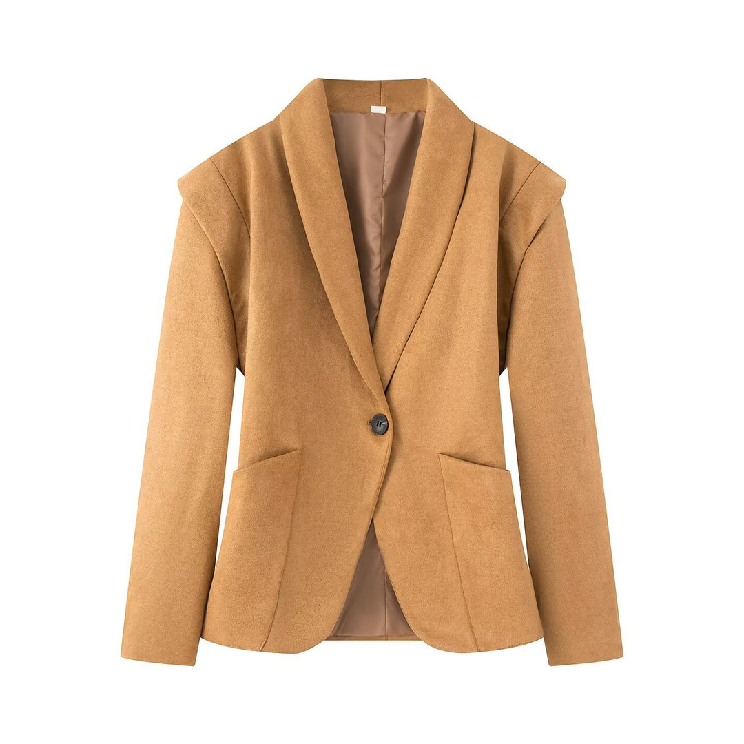 Damen elegante Blazerjacke mit strukturiertem Stoff Drune