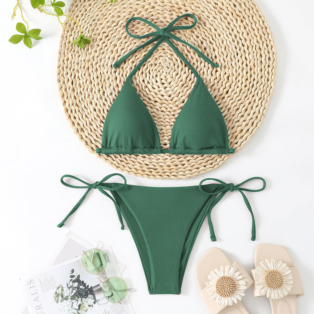 Damen Triangel-Bikini mit verstellbaren Schleifen Drune