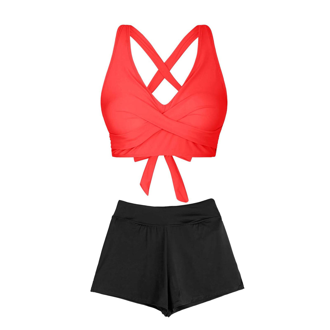 Damen Zweiteiliger Badeanzug mit floralem Design Drune