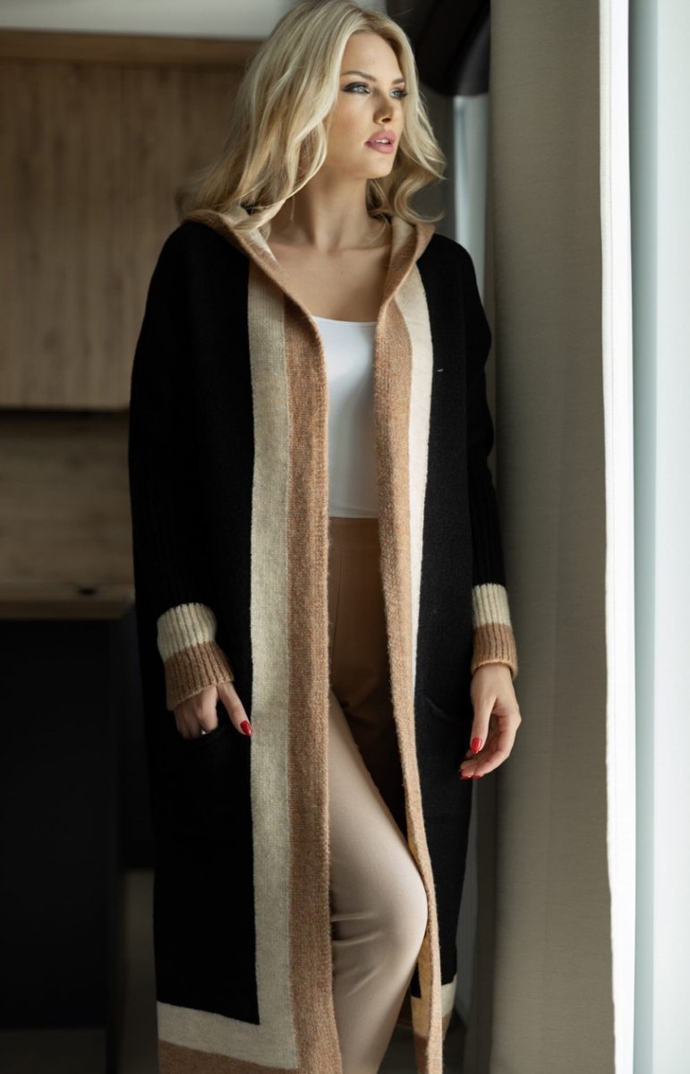Drune | Strickjacke Übergroß Passform Breiter Kragen Lange Ärmel mit Taschen