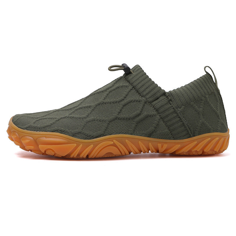 Unisex nan Hybrid-Slipper für Indoor und Outdoor mit elastischem Strickschaft, Zugstopper und profilierter Gummisohle Drune
