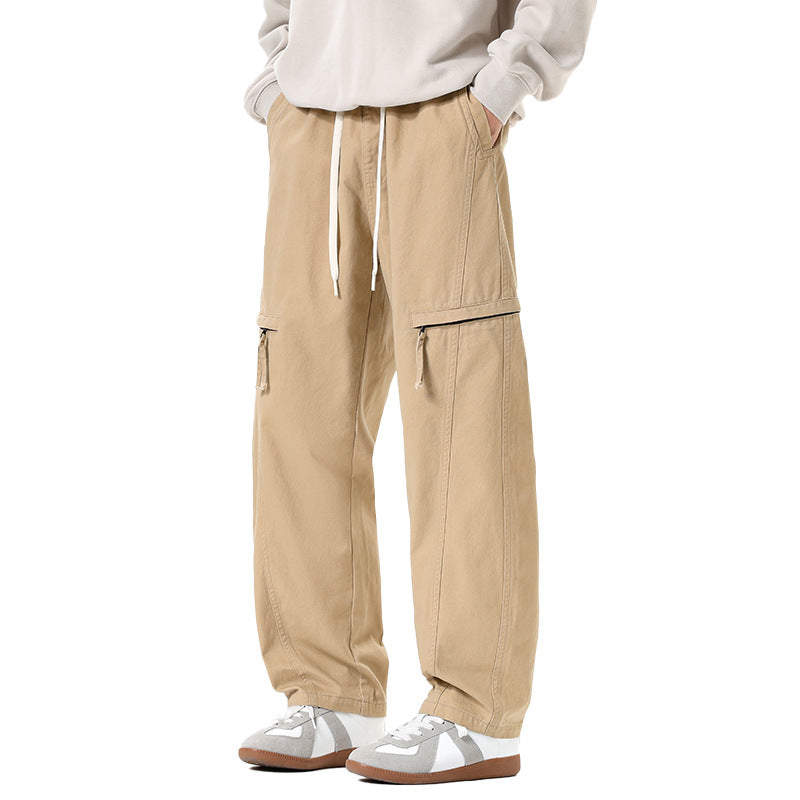 Herren Weite Cargo-Jogginghose im Baggy‑Schnitt mit Kordelbund & Mehrfachtaschen Drune
