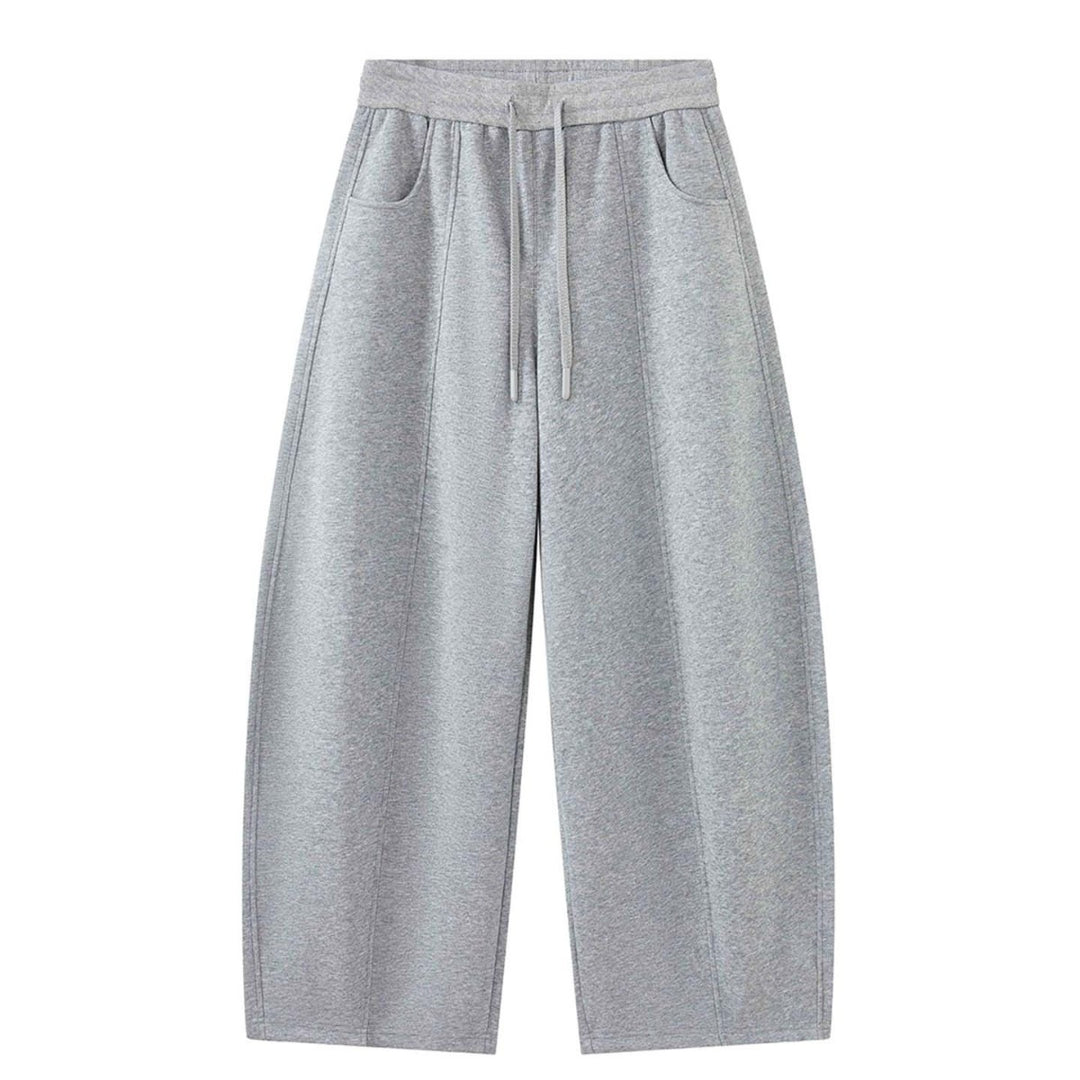 Damen Weite Sweatpants mit hoher Taille und mittiger Bügelfalte Drune