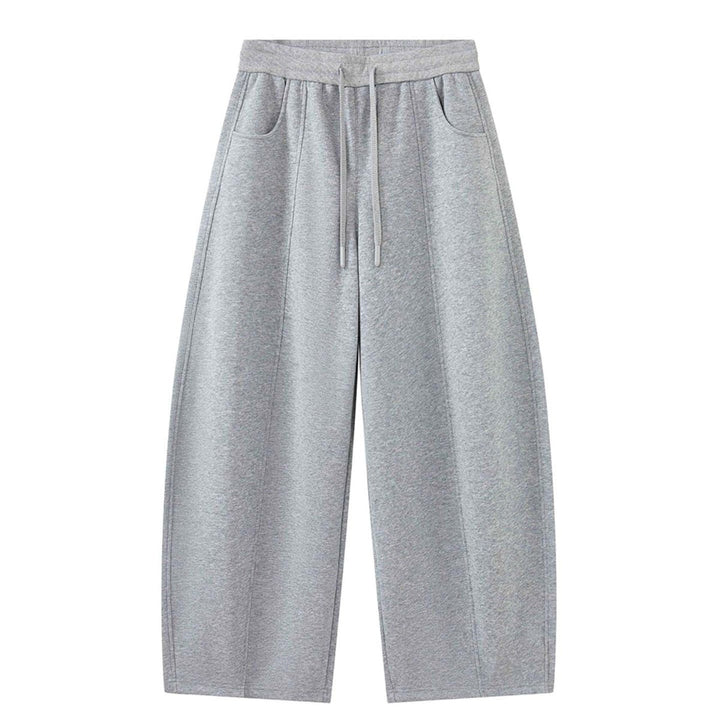 Damen Weite Sweatpants mit hoher Taille und mittiger Bügelfalte Drune