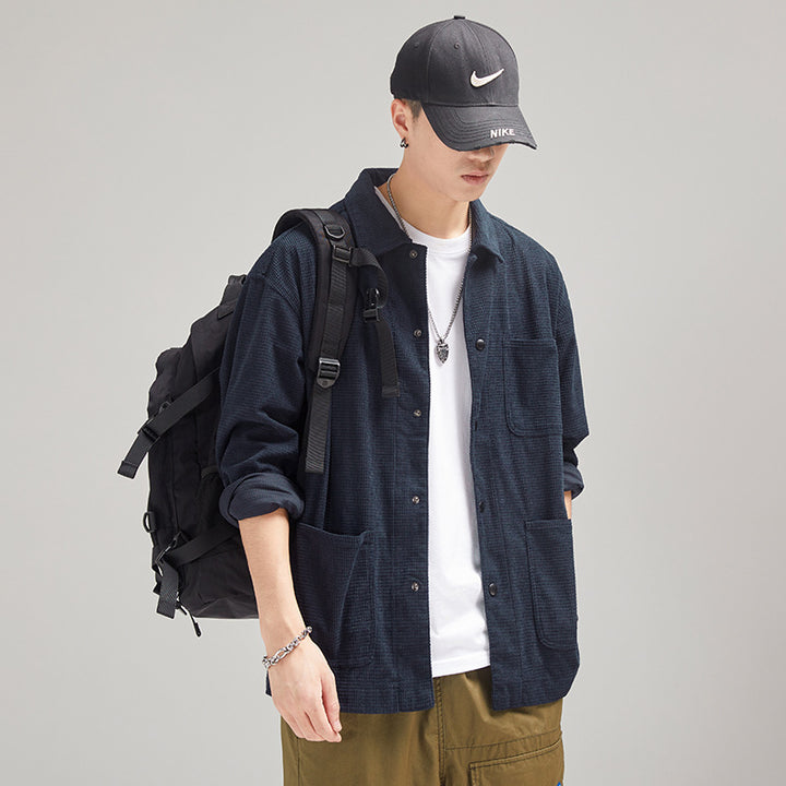 Herren Kord-Workwear-Überhemd mit Brust- und Eingrifftaschen Drune