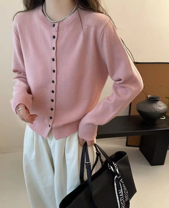 Damen edler Knopf-Cardigan aus hochwertiger Wolle Drune