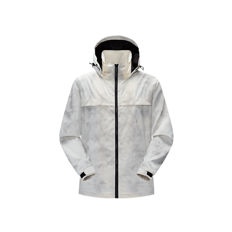 Herren Leichte wasserfeste Outdoorjacke mit verstellbarer Kapuze, getapten Nähten und Frontreißverschluss Drune