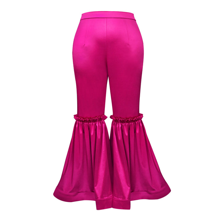 Damen elegante Palazzo-Hose mit Rüschendetails Drune
