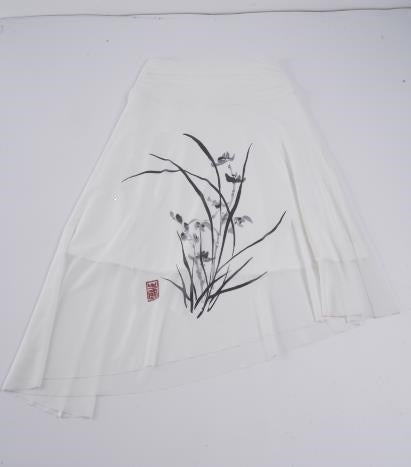 Damen Asymmetrischer Chiffonrock mit gerafftem Hochtaille-Bund und floralem Brushprint Drune