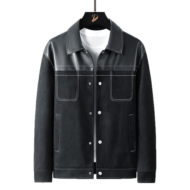 Herren Modische Velourslederjacke Drune