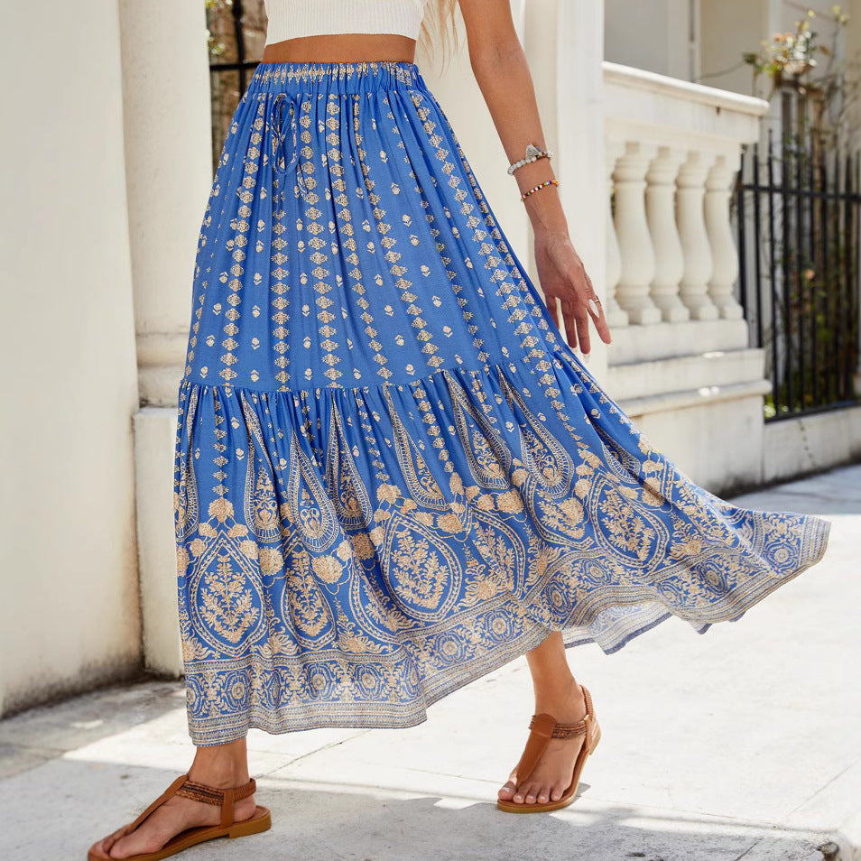 Damen Maxi-Rock mit elegantem Paisley-Design und fließendem Schnitt Drune