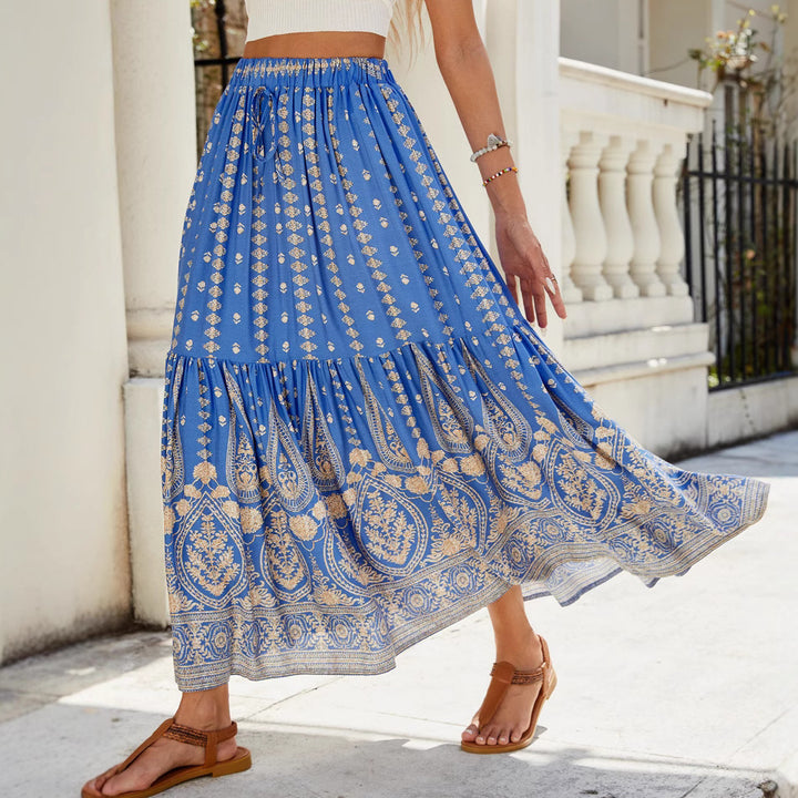Damen Maxi-Rock mit elegantem Paisley-Design und fließendem Schnitt Drune