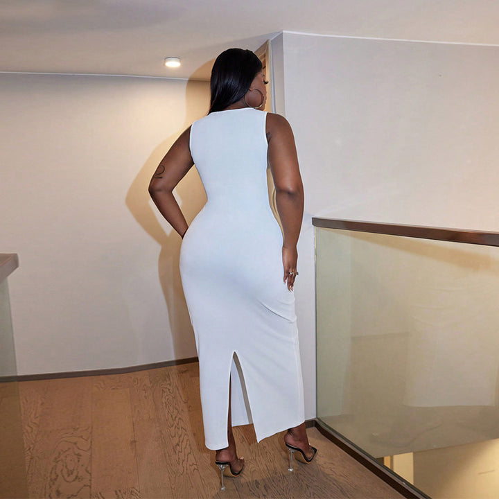 Damen Langarm Kleid mit figurbetontem Schnitt und hochwertiger Rippstruktur Drune