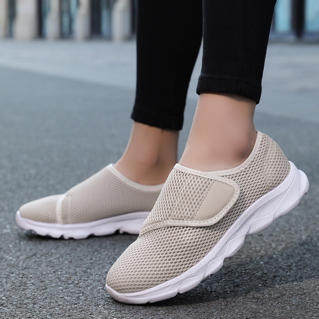 Damen Atmungsaktive Slip-On Freizeitschuhe mit verstellbarem Klettverschluss Drune