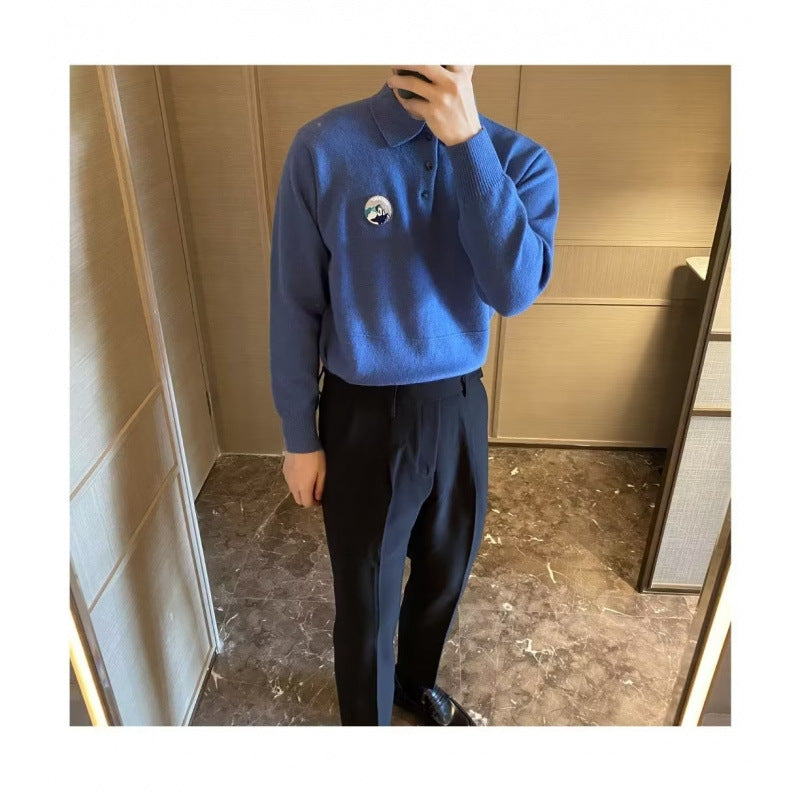Herren lässiger Polo-Pullover aus hochwertigem Material Drune