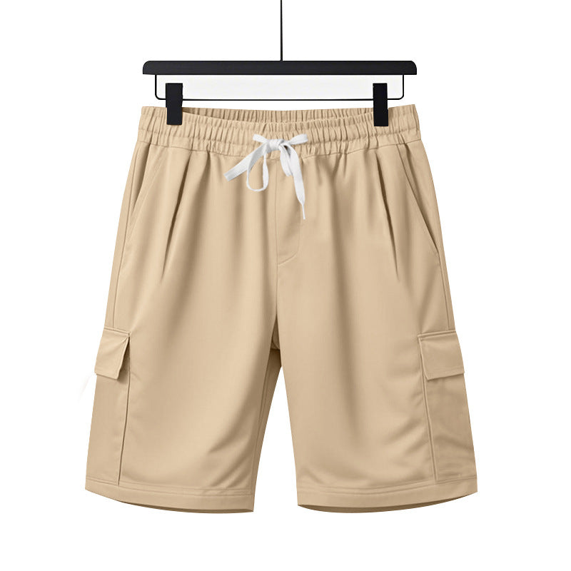 Herren nan elastische Cargo-Bermuda mit Kordelzug und Mehrfachtaschen Drune