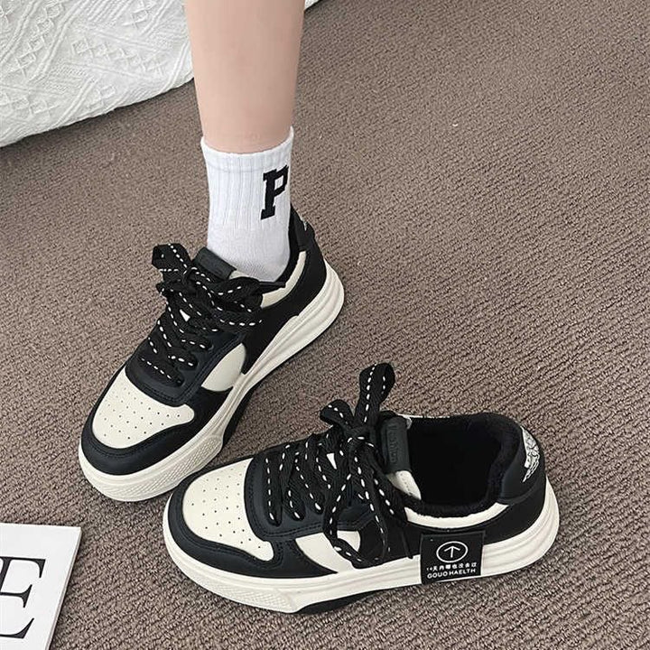 Damen Chunky Plateau‑Sneaker im Retro‑Basketballstil mit gepolstertem Schaft Drune