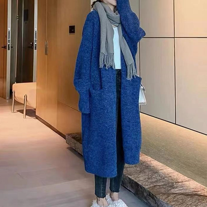 Damen Oversized Strickmantel mit Taschen und lässigem Schnitt Drune