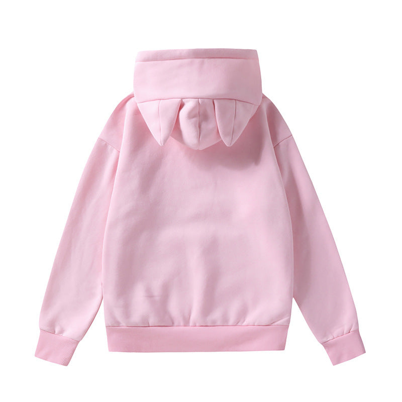 Damen nan Kapuzenpullover mit Katzenohren oversized Sweatshirt mit Kängurutasche und Kordelzug Drune