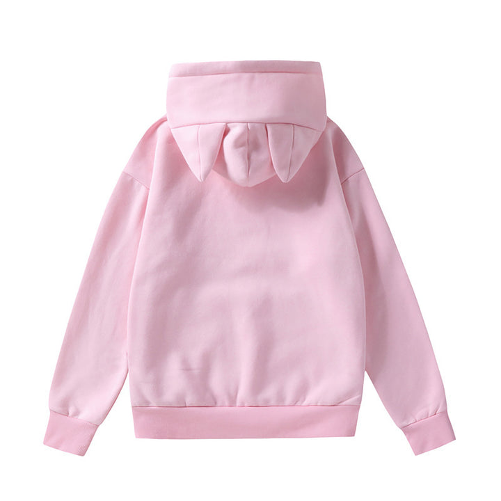 Damen nan Kapuzenpullover mit Katzenohren oversized Sweatshirt mit Kängurutasche und Kordelzug Drune