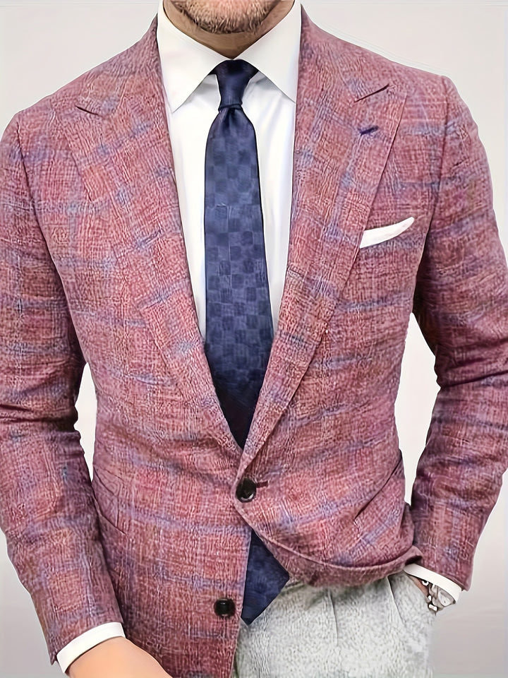 Herren nan tailliertes Sakko mit Glencheck-Muster und Ein-Knopf-Silhouette Drune