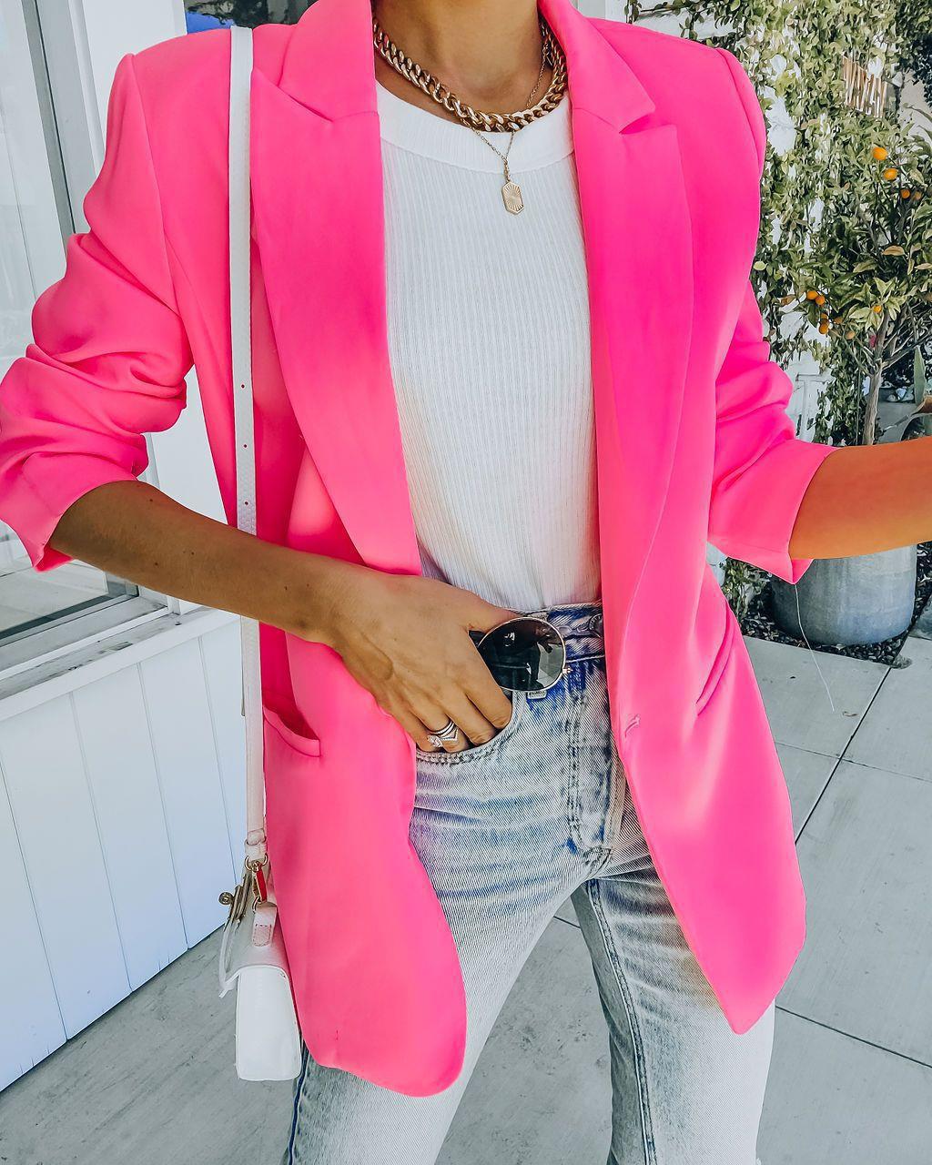 Damen Eleganter Blazer mit strukturiertem Schnitt Drune
