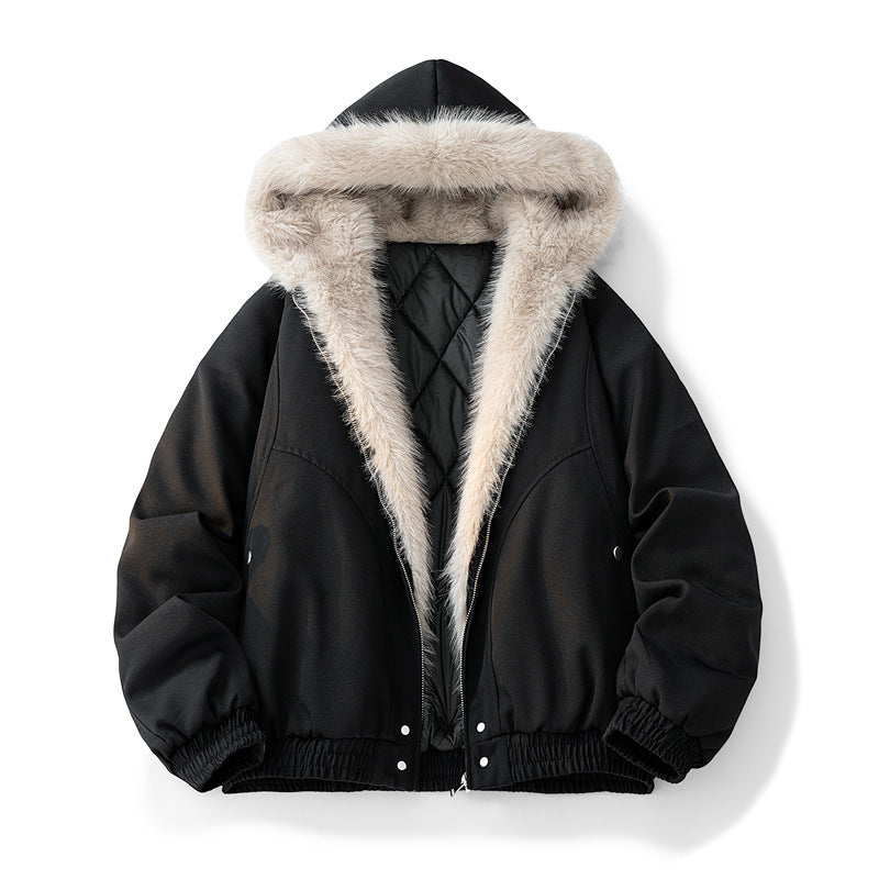 Herren Modische Camouflage-Winterjacke mit abnehmbarer Kapuze Drune