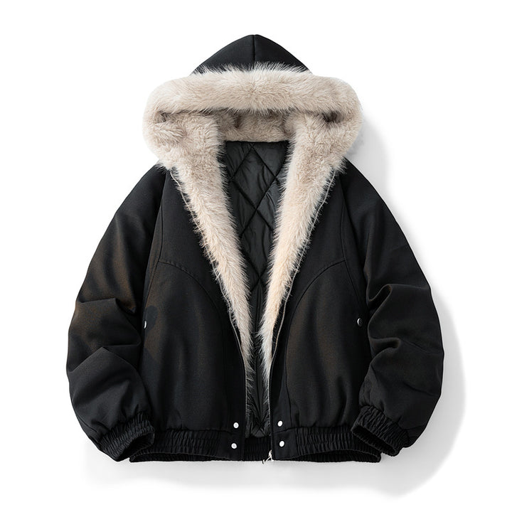 Herren Modische Camouflage-Winterjacke mit abnehmbarer Kapuze Drune