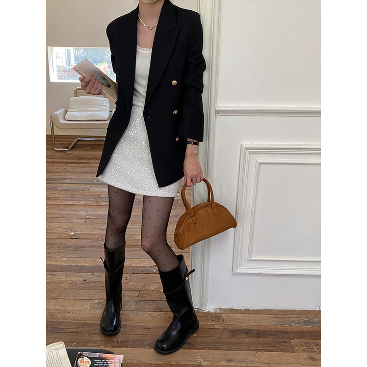 Damen klassische Doppelreiher Blazer Drune